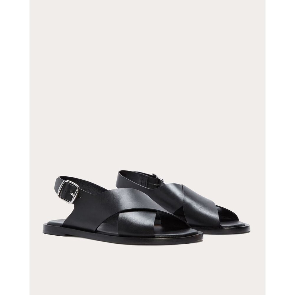 Everlane Black Cross-Strap Sandals